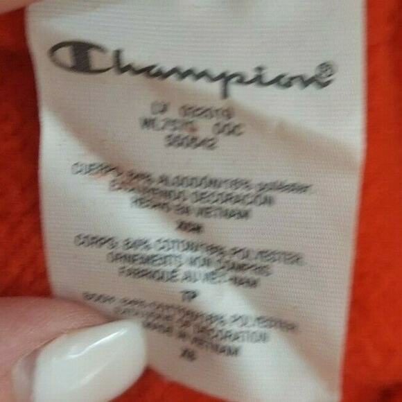 Champion Reverse Weave Boyfriend Hoodie Polka Dot Spellout Womens Junior XS - Picture 9 of 9